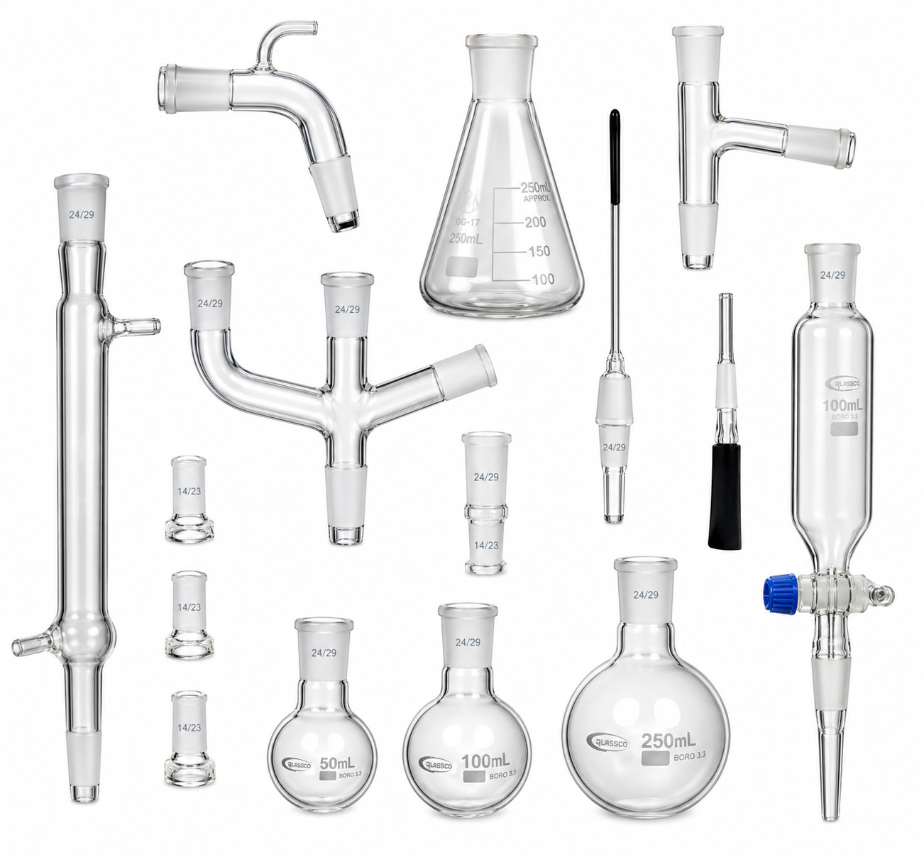 Kit de chimie organique — 16 pièces rodées