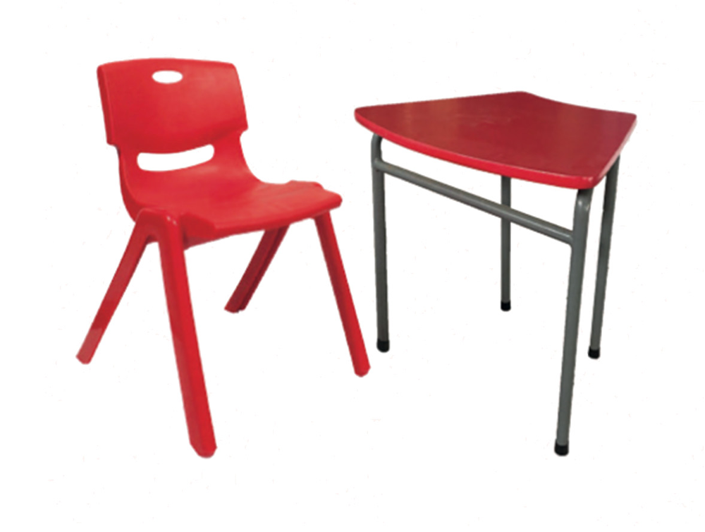 Table individuelle avec chaise plastique 0407-P